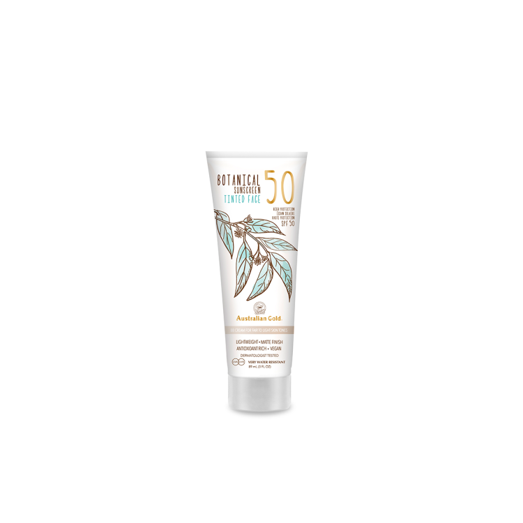 Φυτική αντηλιακή κρέμα προσώπου με χρώμα & SPF 50 88ml – Light – Australian Gold