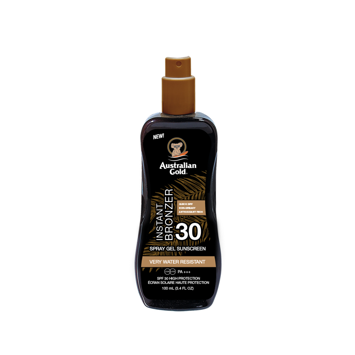 Travel sized Αντηλιακό spray gel με bronzers, με SPF 30 100ml – Australian Gold
