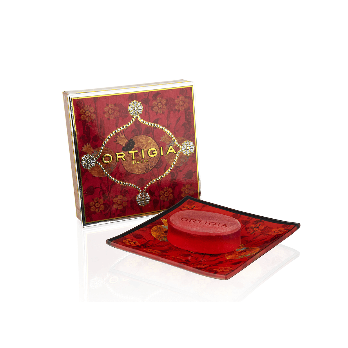 Melograno (Pomegranate)Glass Plate & Soap-40gr